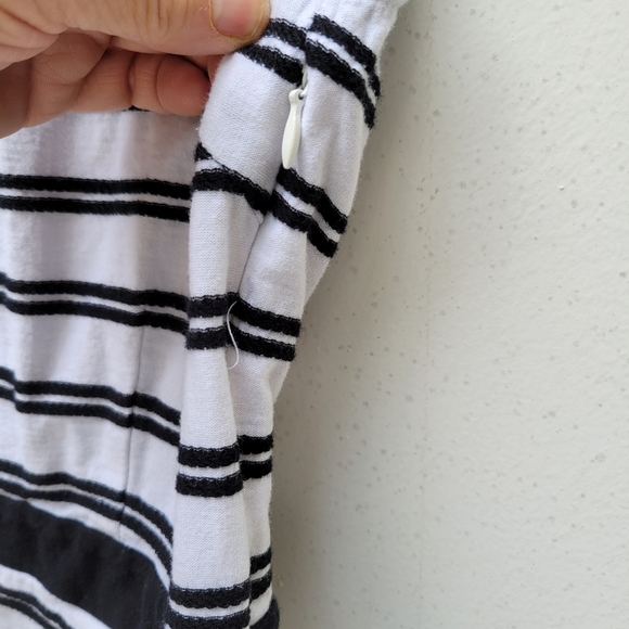 Tommy Hilfiger Black And White  Striped Summer 100% Cotton Jersey Dress Size 6 - Picture 13 of 15